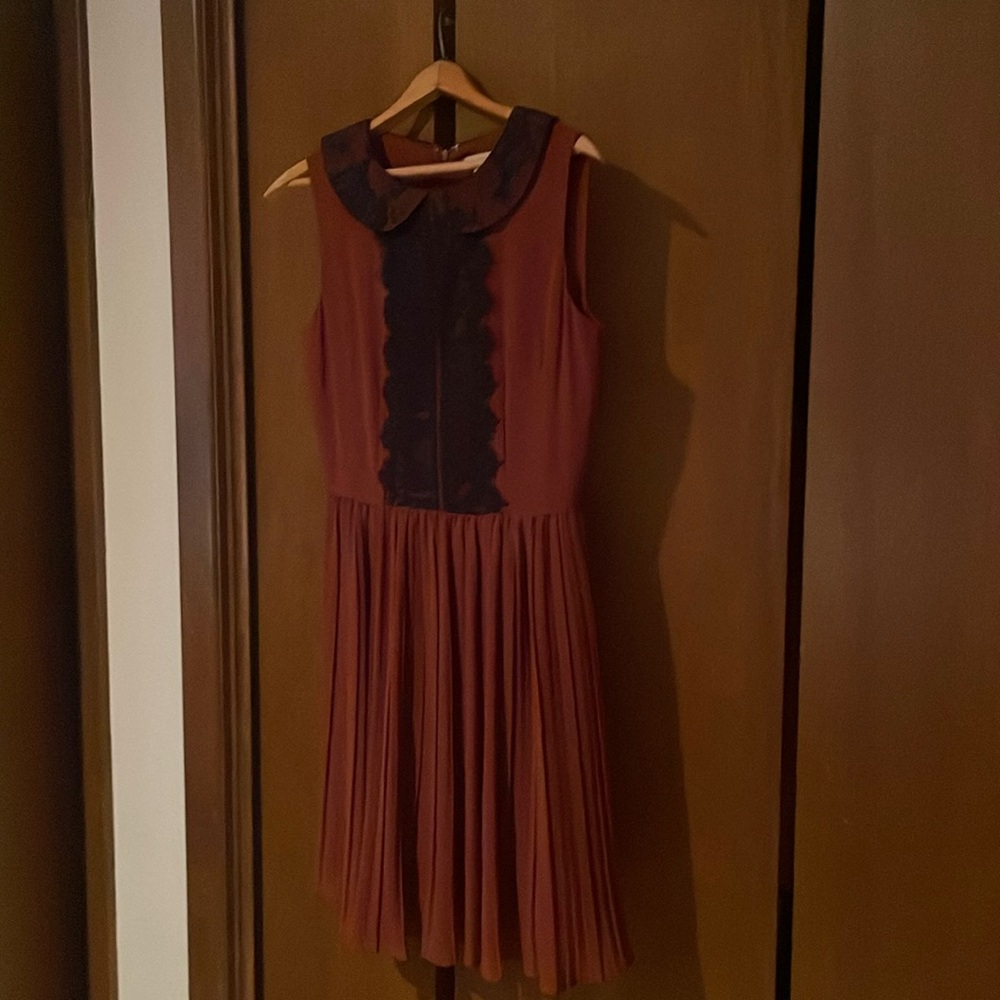 Cremieux dress, rust and navy